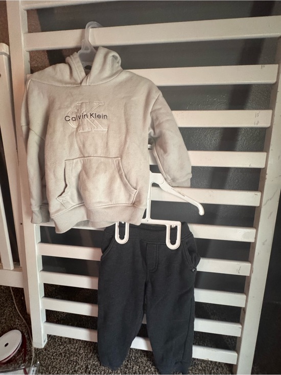 Calvin Klein Jeans Other - Calvin Klein Jeans Cream Hoodie with Black Jogger Set - Kids